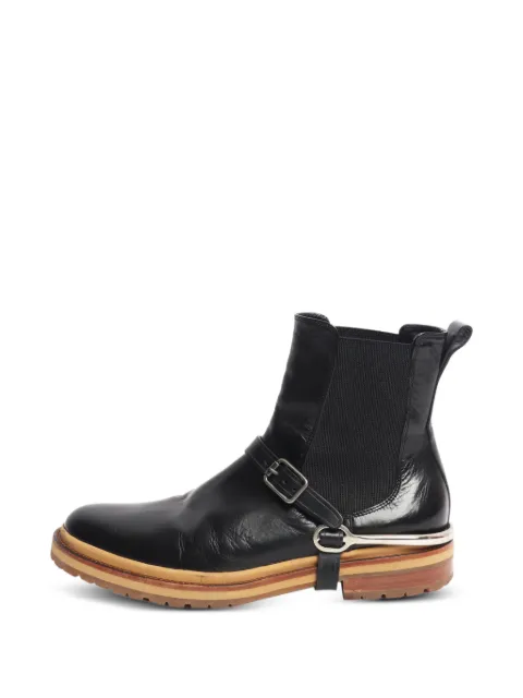 Dries Van Noten Pre-Owned buckled ankle boots Black BLACKLEATHERANKLEBOOTS