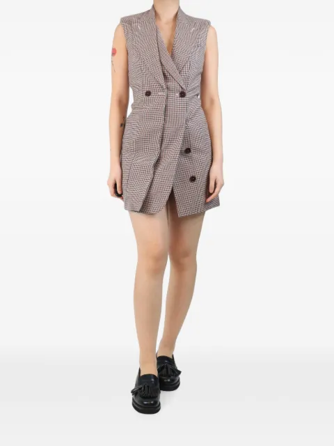 Stella McCartney Pre-Owned houndstooth wool mini dress Neutrals HOUNDSTOOTHWOOLMIDIDRESS