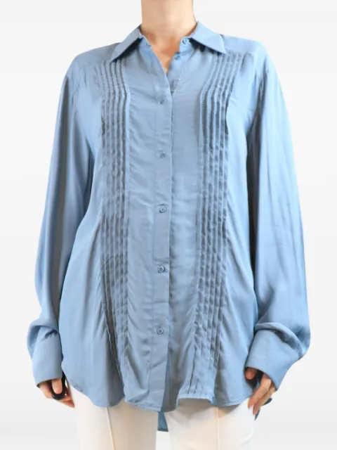 Raey pleated-front shirt Blue BLUEPLEATEDFRONTSHIRT