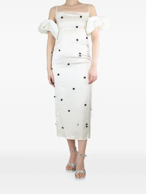 Jacquemus Pre-Owned puff-sleeved midi dress Neutrals CREAMPUFFSLEEVEDMIDIDRESS