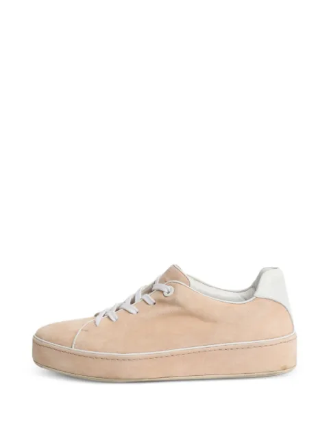 Loro Piana Pre-Owned low-top suede sneakers Neutrals BLUSHSUEDETRAINERS
