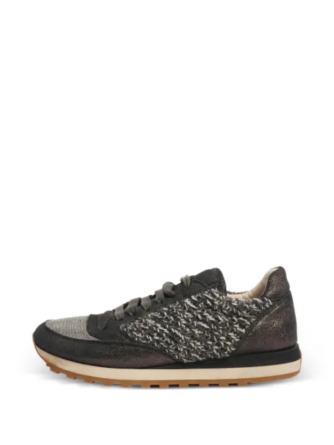 Brunello Cucinelli Vintage sparkly tweed sneakers Grey DARKGREYSPARKLYTWEEDTRAINERS