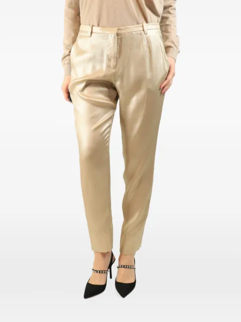 Brunello Cucinelli Vintage silk trousers Gold NEUTRALSILKTROUSERS