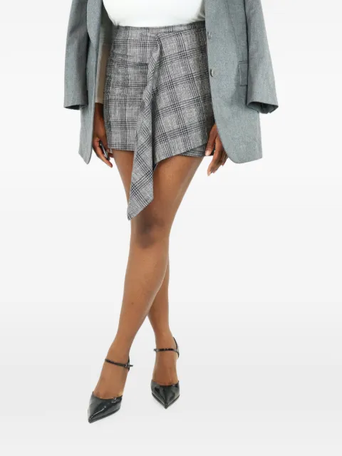 Isabel Marant Vintage mini plaid draped skirt Grey GREYPLAIDMINISKIRT