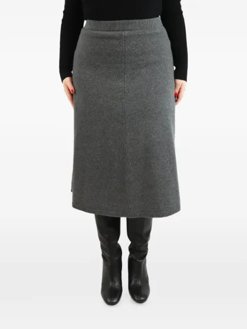 JOSEPH ribbed-trim midi skirt Grey GREYWOOLMIDISKIRT