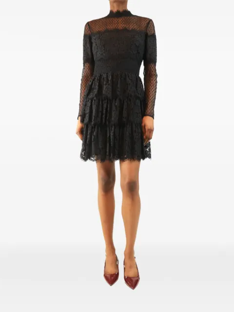 Temperley London ruffled lace mini dress Black BLACKLACERUFFLEDRESS