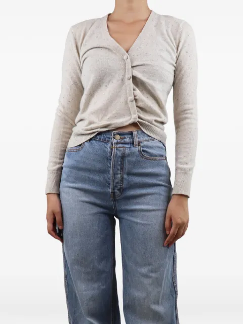 Altuzarra speckled ruched cardigan Neutrals LIGHTGREYSPECKLEDRUCHEDCARDIGAN