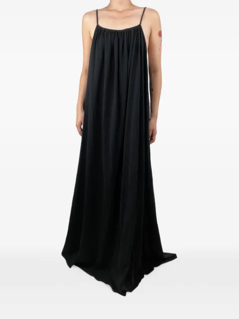 The Row Pre-Owned tassel-detail gathered maxi dress Black BLACKCOTTONMAXIDRESS