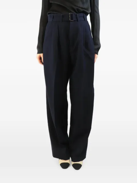 Soeur Cole belted wool trousers Blue NAVYCOLETROUSERS