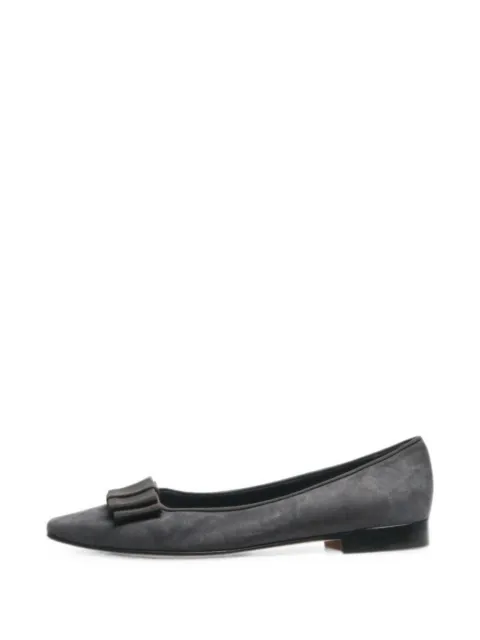 Manolo Blahnik bow-detail ballet flats Grey DARKGREYSUEDEBALLETFLATS
