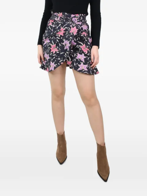 Isabel Marant Vintage floral-print wrap mini skirt Black MULTICOLOUREDFLORALWRAPSKIRT