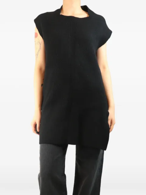 Rick Owens Vintage asymmetric knitted vest Black BLACKASYMMETRICCASHMEREJUMPER