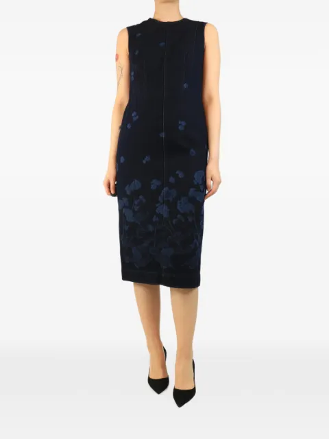 ERDEM Elena floral-print midi dress Blue BLUEELENAFLORALDENIMMIDIDRESS