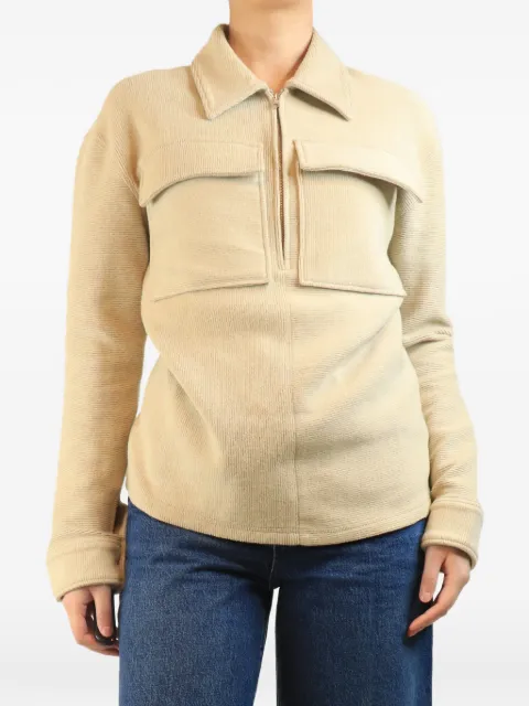 Victoria Victoria Beckham half-zip pocket sweater Neutrals NEUTRALHALFZIPPOCKETJUMPER