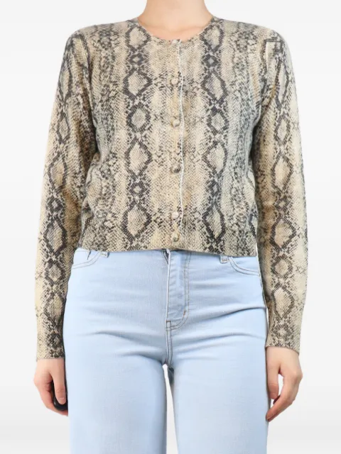 FRAME snake-print cardigan Neutrals CREAMSNAKEPRINTCARDIGAN