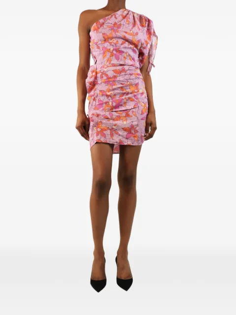 Isabel Marant Vintage ruched one-shoulder dress Pink PURPLERUCHEDONESHOULDERMINIDRESS