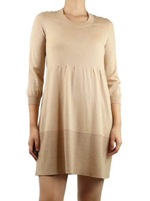 Piazza Sempione ribbed-knit mini dress Neutrals NEUTRALWOOLMINIDRESS
