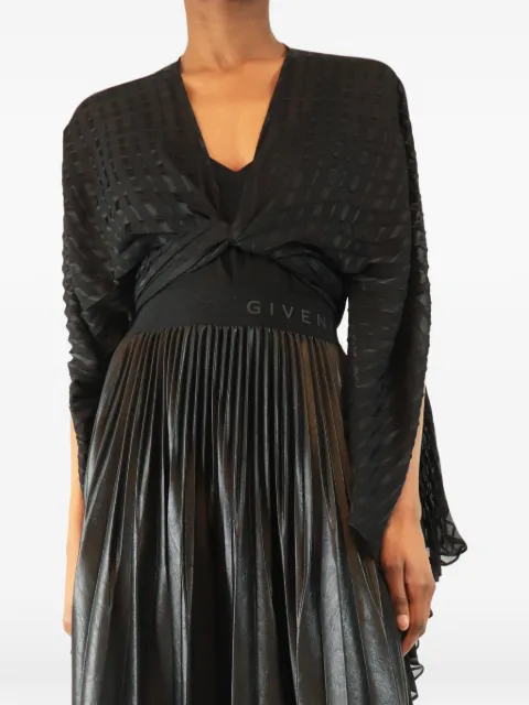 Georgia Hardinge pleated wrap top Black BLACKPLEATEDSTRIPEWRAPTOP