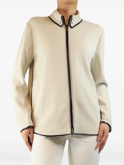 Giorgio Armani Pre-Owned piped crepe jacket White NEUTRALCREPEJACKET