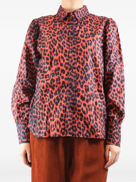 GANNI leopard-print shirt Red REDLEOPARDPRINTBLOUSE