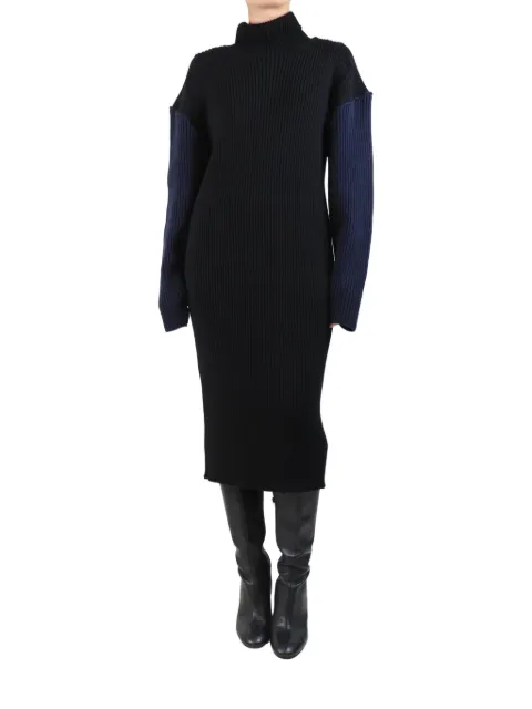 The Row Pre-Owned ribbed-knit midi dress Black BLACKANDNAVYRIBBEDKNITDRESS