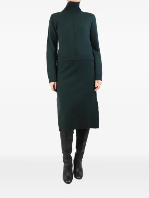 Celine Pre-Owned roll-neck midi dress Green DARKGREENWOOLBLENDMIDIDRESS