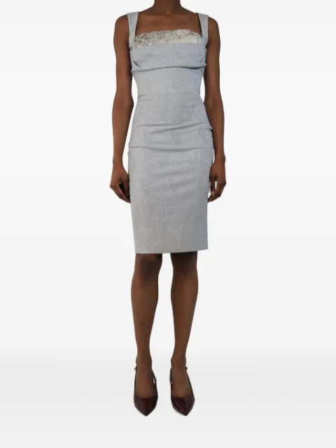 Vivienne Westwood Pre-Owned paisley sequin midi dress Grey GREYPAISLEYSEQUINCORSETSTYLEMIDIDRESS