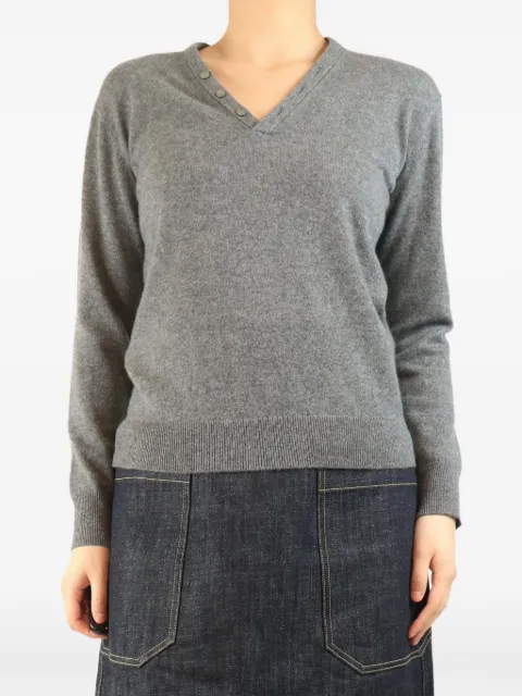Theory button-detail V-neck sweater Grey GREYCASHMEREVNECKJUMPER