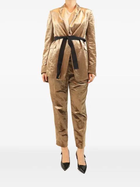 Brunello Cucinelli Vintage velvet belted suit set Neutrals BROWNVELVETSUITSET