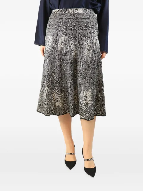 Etro Pre-Owned lurex midi skirt Black BLACKANDSILVERLUREXMIDISKIRT