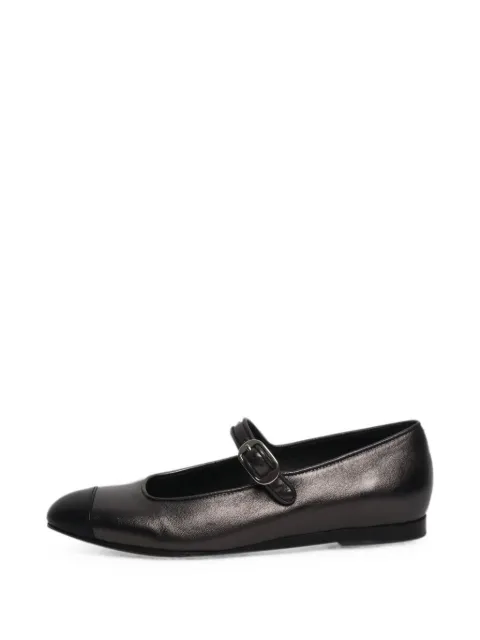Le Monde Beryl leather ballet flats Black BLACKMETALLICFLATSHOES