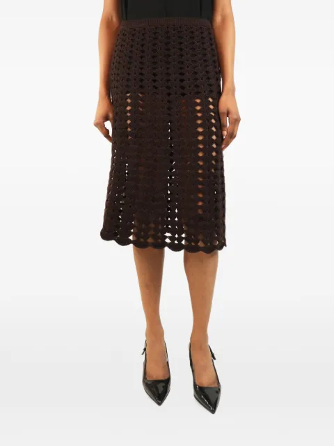 Prada Pre-Owned crochet midi skirt Brown CHOCOLATECROCHETMIDISKIRT