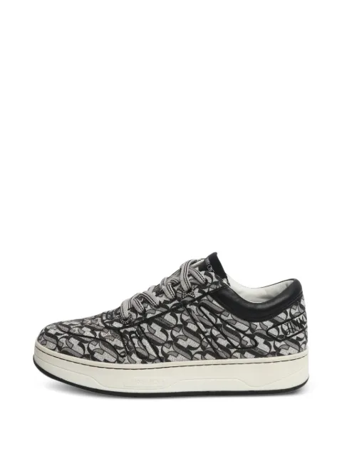 Jimmy Choo Pre-Owned Monogram glitter sneakers Grey SILVERANDBLACKMONOGRAMGLITTERTRAINERS