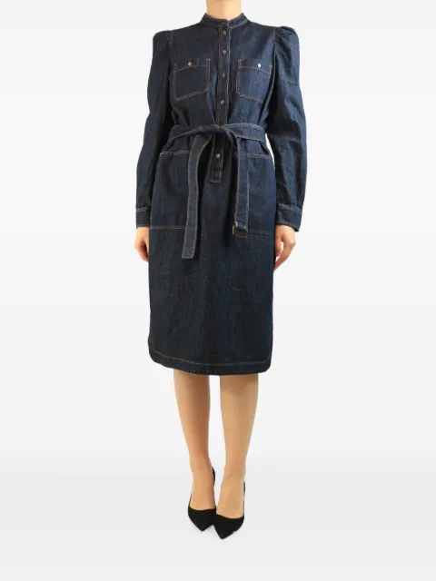 Weekend Max Mara button-fastening belted midi dress Blue DARKWASHDENIMBUTTONDOWNDRESS
