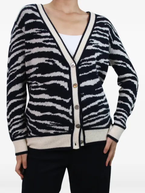 Madeleine Thompson zebra-patterned cardigan Blue BLUEZEBRAPATTERNEDCARDIGAN