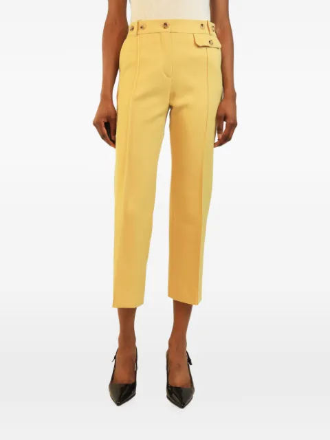 Celine Pre-Owned button-detail cropped trousers Yellow YELLOWWOOLTROUSERS