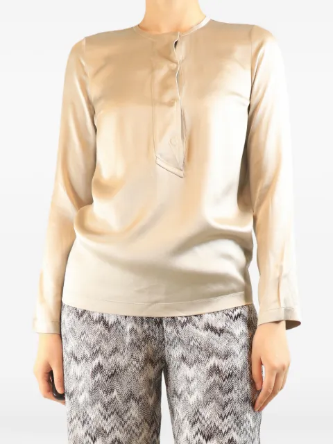 Brunello Cucinelli Vintage sparkly silk top Neutrals NEUTRALSPARKLYSILKBLOUSE