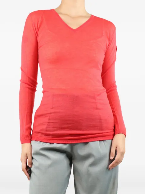 Moncler Vintage V-neck cashmere sweater Red REDLIGHTWEIGHTVNECKSWEATER