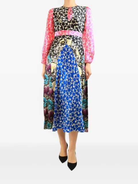 Duro Olowu Vintage printed midi dress Black MULTICOLOURSILKPRINTEDMIDIDRESS