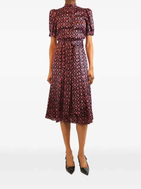 alice + olivia belted puff-sleeve maxi dress Black BLACKANDPINKMAXIDRESS