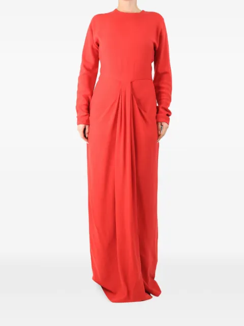 The Row Pre-Owned draped long-sleeve maxi dress Red REDDRAPEDLONGDRESS