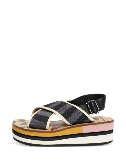 Marni Pre-Owned cross-strap platform sandals Black MULTICOLOURCROSSSTRAPPLATFORMSANDALS