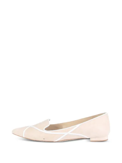 Manolo Blahnik pointed-toe flat pumps Neutrals NEUTRALSUEDEPOINTEDTOEFLATS