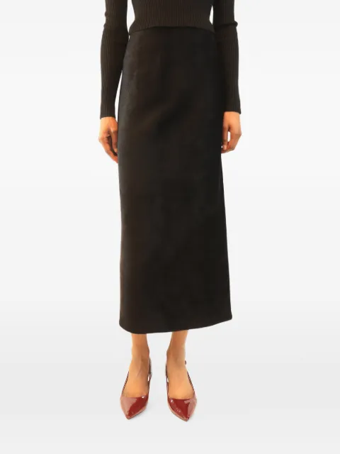 Alaïa Pre-Owned fleece midi skirt Black BLACKFLEECEMIDISKIRT