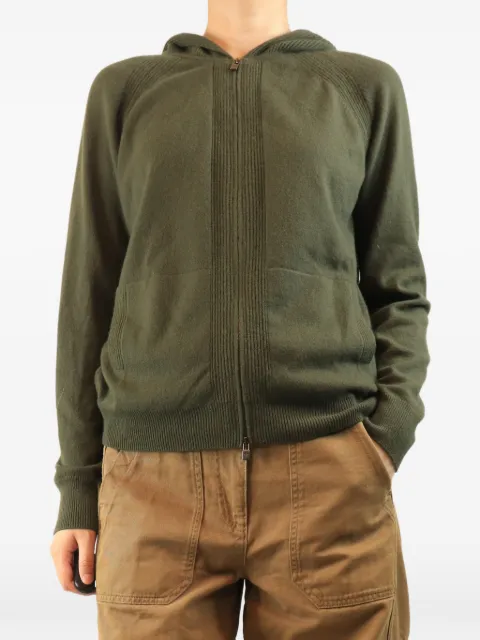 Loro Piana Pre-Owned zip-up cashmere hoodie Green GREENZIPUPCASHMEREJACKET