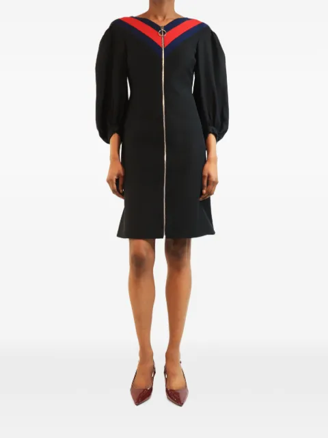Gucci Pre-Owned puff-sleeve zip-up mini dress Black BLACKLONGSLEEVEZIPFRONTMIDIDRESS