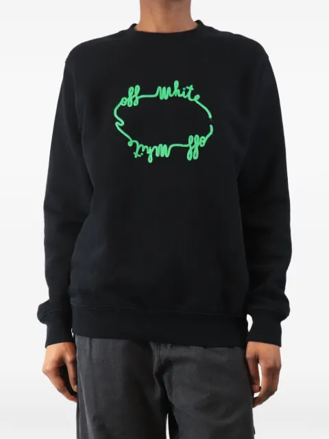 Off-White Pre-Owned applique logo sweatshirt Black BLACKAPPLIQUELOGOSWEATSHIRT