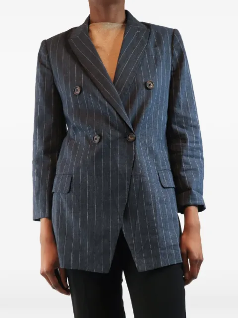 Brunello Cucinelli Vintage pinstripe double-breasted blazer Grey GREYPINSTRIPEBLAZER