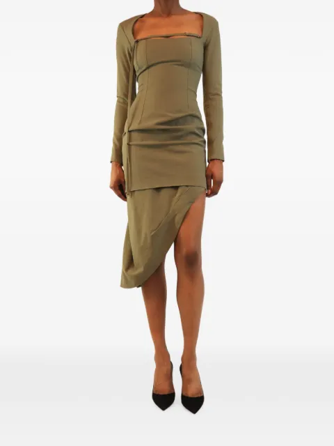 Jacquemus Pre-Owned La Montagne asymmetric dress Green GREENLAMONTAGNEDRESS