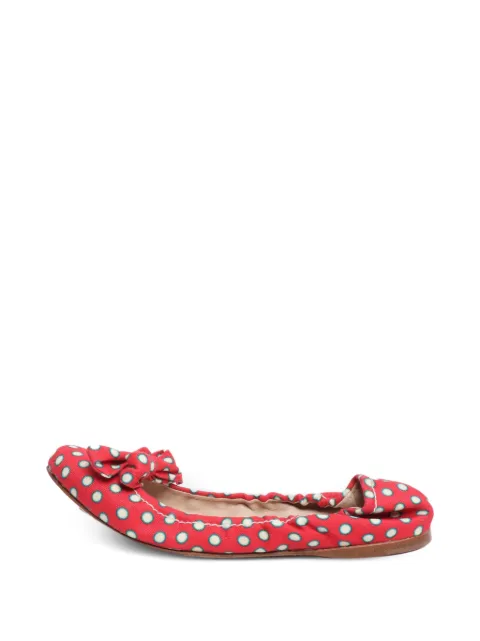 Miu Miu Pre-Owned polka-dot bow ballet flats Red REDPOLKADOTBOWBALLETFLATS